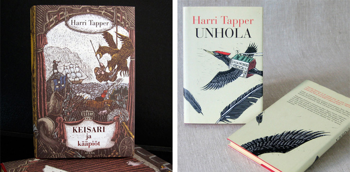 Harri Tapper kirjojen kansia Atena kustannus